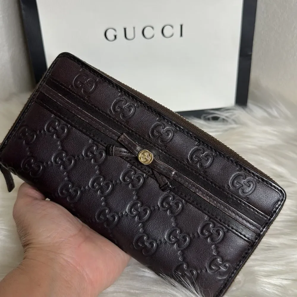 💯Authentic Guccissima Zipped Around Long Wallet 🍀